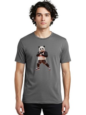 Panda-In-Boxing-Stance Mens Graphic Tee, 100% Cotton, Casual Summer Wear