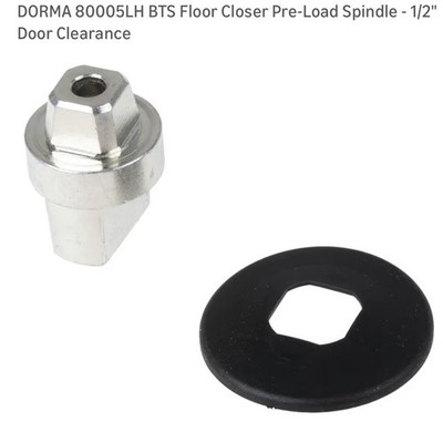 DORMA 80005LH BTS Floor Closer Pre-Load Spindle - 1/2'' Door Clearance