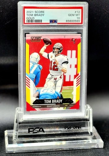 Tom Brady PSA 10 POP 1 Gem Mint 2021 Score GOLD #12 BUCCANEERS Super Bowl