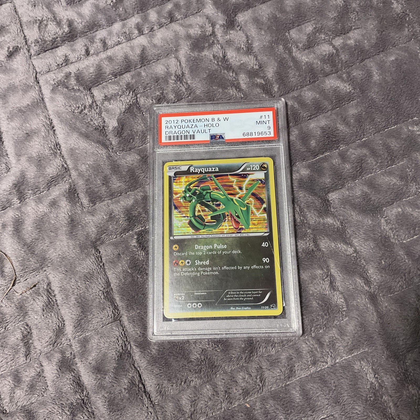 Pokemon Card Rayquaza 11/20 Holo Dragon Vault Black White PSA 9 Mint