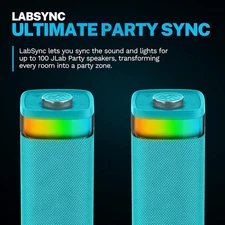 New - JLab JBuds Party Portable Bluetooth Speaker System - 30 W RMS - Cyan