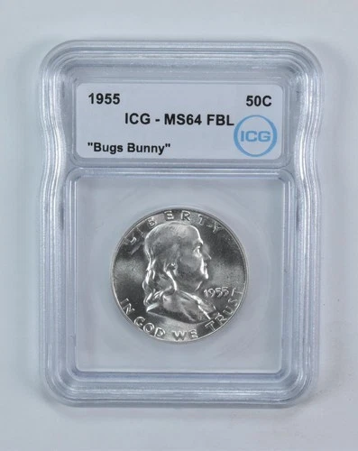 1955 Franklin Half Dollar Bugs Bunny MS64 FBL ICG *2650