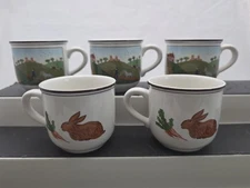 Villeroy and Boch Naif Design Set of 5 Demitasse Cups Holds 4 oz no saucers