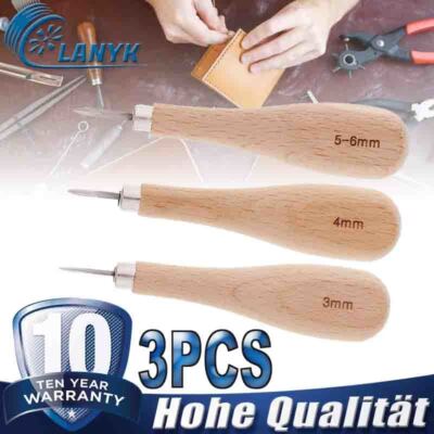 3 PCS 3 /4 /5mm Rhombus Ahle Holzgriff Scratch Ahle Leder Ahle Stanz Werkzeug
