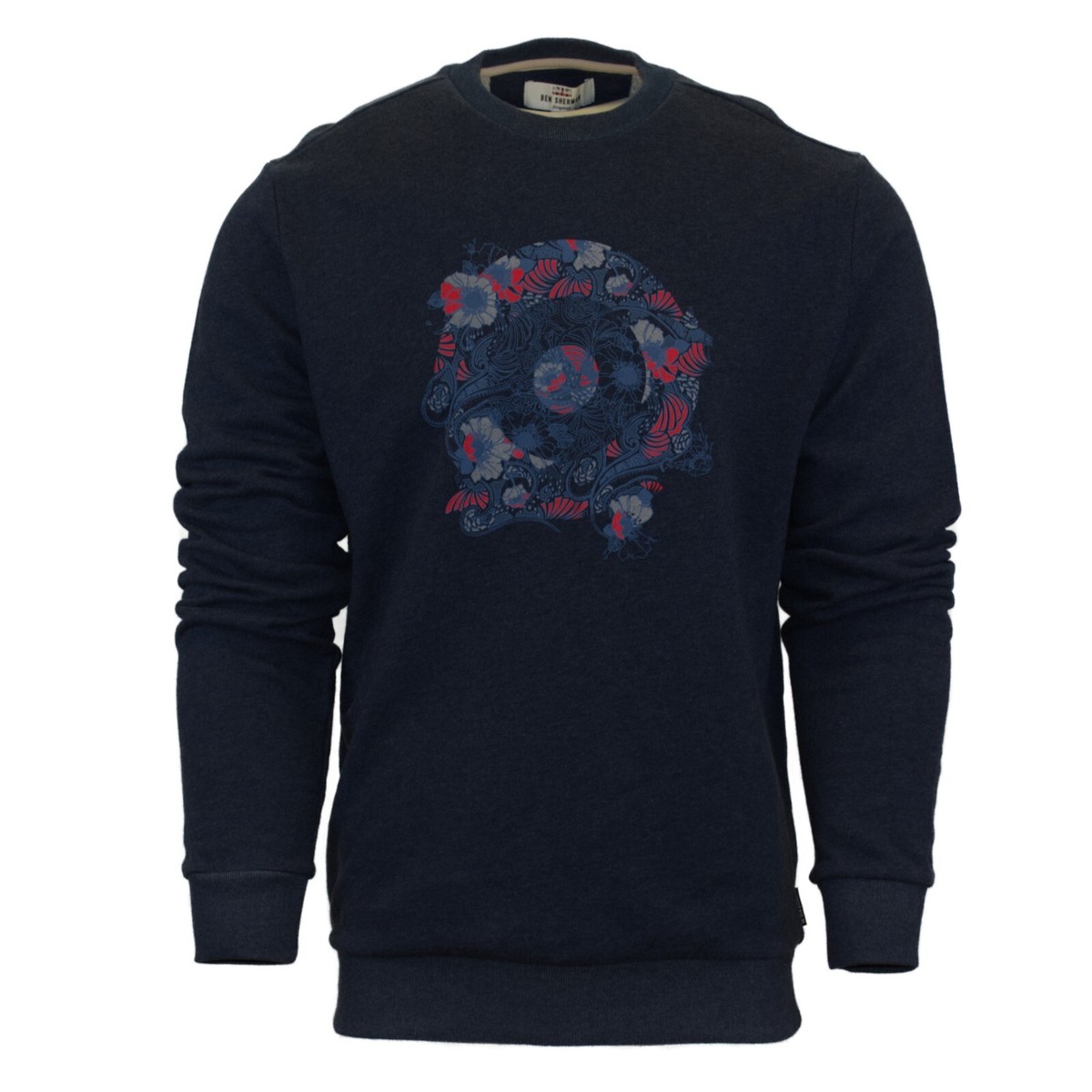 Ben Sherman Floral Target Crew Neck Sweatshirt Navy