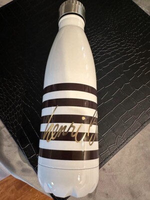 ⭐極美品 ICB comprete ストライプ energy-drink Henri Bendel New York mug bottle Metal White and Black