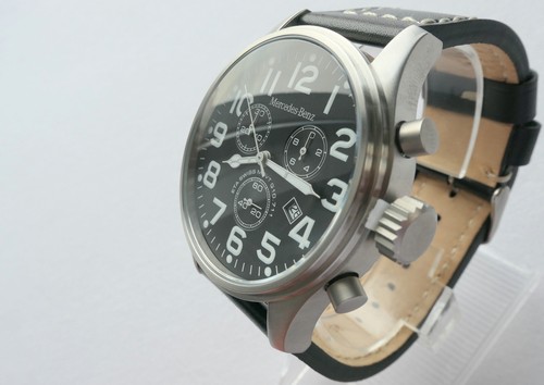 Mercedes Benz Classic Aviator Pilot Driver Sport Car Accessory Chronograph Watch - Picture 13 of 22