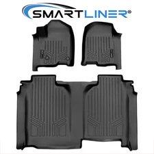 SMARTLINER Custom Fit 2 Row Floor Mats TPE 2019-2025 Silverado Sierra 1500