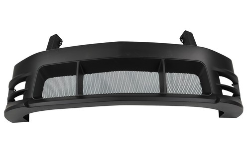 For 05-09 Ford Mustang V6, Racer Style Front Bumper w/ Lower Mesh Grilles - Picture 4 of 9