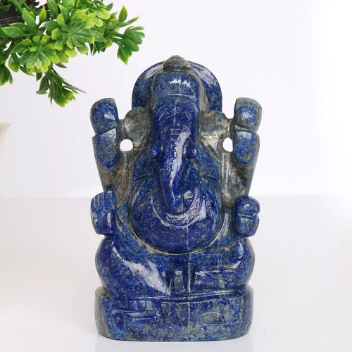 Statue 4 Dieu Ganesha Ganesh Figurine Pierre Naturelle Lapis Lazuli