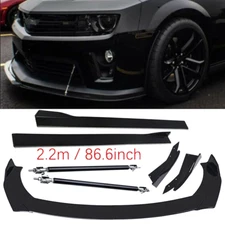 For Chevy Camaro Front Bumper Lip Spoiler Splitter Glossy Black Body Kits