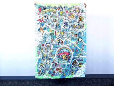 Pokemon Center Tokyo Dx Opening Limited Lap Robe Blanket Pikachu Walking Map Ebay