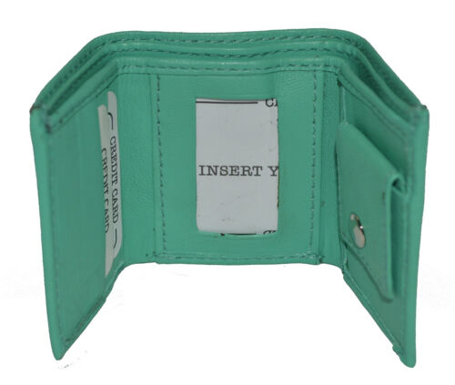 GENUINE LEATHER KIDS SMALL TRIFOLD/MONEY WALLET BY LEATHERBOSS - Picture 19 of 21