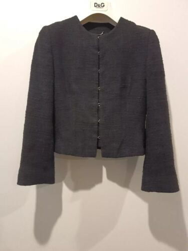 Great Condition Dolce & Gabbana 42 Black Tweed Jacket & Skirt RRP$4890 - Picture 2 of 11