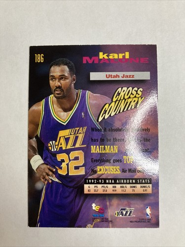 Karl Malone 1993-94 Stadium Club First Day Issue #186 - Jazz - SUPER RARE - - Picture 3 of 3