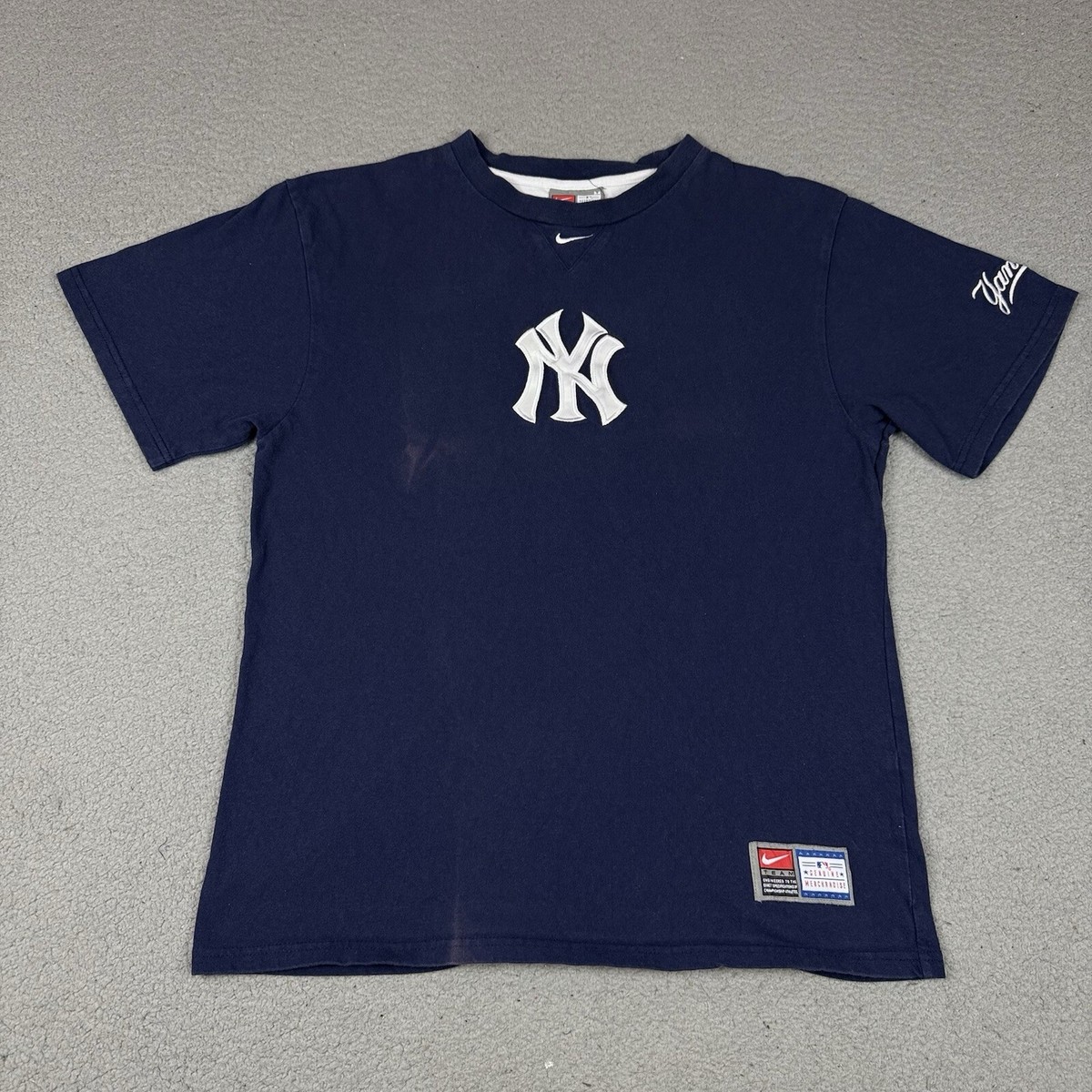 Vintage Nike York Yankees Shirt Mens Medium Blue Center
