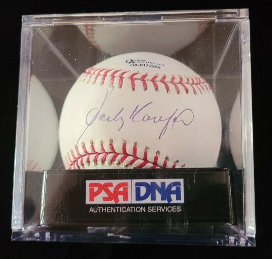 Sandy Koufax Autographed Signed Los Angeles Dodgers Baseball PSA DNA Graded 9.5 MINT+ 