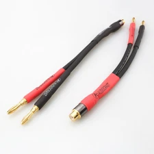 2pcs Speaker Cable RCA Female to Two Banana Male HIFI Speaker Adapter Cable
