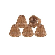 Aspen Creative 51003-5, Empire Clip-On Chandelier Lamp Shade, Natural Rattan,...