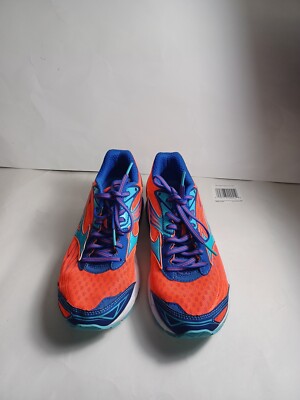 women's Mizuno X10 Wave Catalyst size 8.5 orange, purple, teal