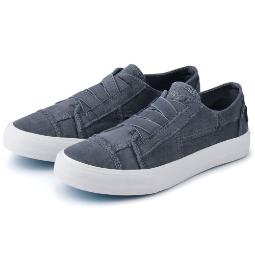 JENN ARDOR Womens Stylish Slip On Sneakers Elastic Low Top Canvas Sneakers Flats