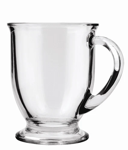 Lot de 6 tasses à café transparentes 16 onces avec poignée surdimensionnée