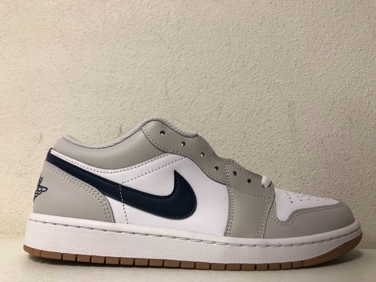 Nike Air Jordan 1 Low White Midnight Navy 553558-146 Men's Size 10