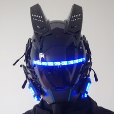 Image of Cyberpunk Helmet Mask Glowing Halloween Helmet Cosplay Cyberpunk Costume Helmet