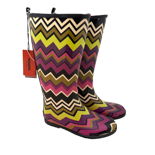 Botas Missoni para Target Wellington Niñas 3 Jóvenes Multi ZigZag Chevron Nuevas - Imagen 7 de 11