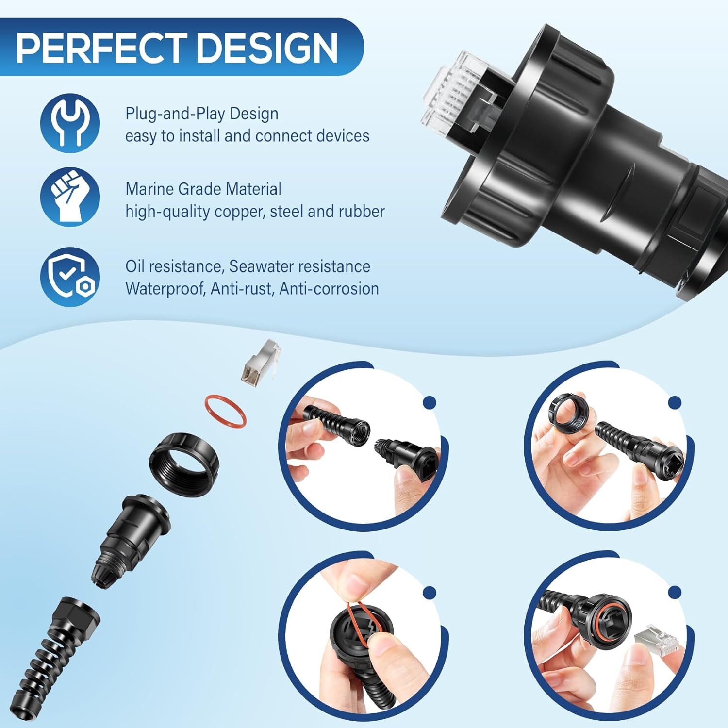 0101060300 Replacement for Garmin Marine Network Cable Connector RJ45