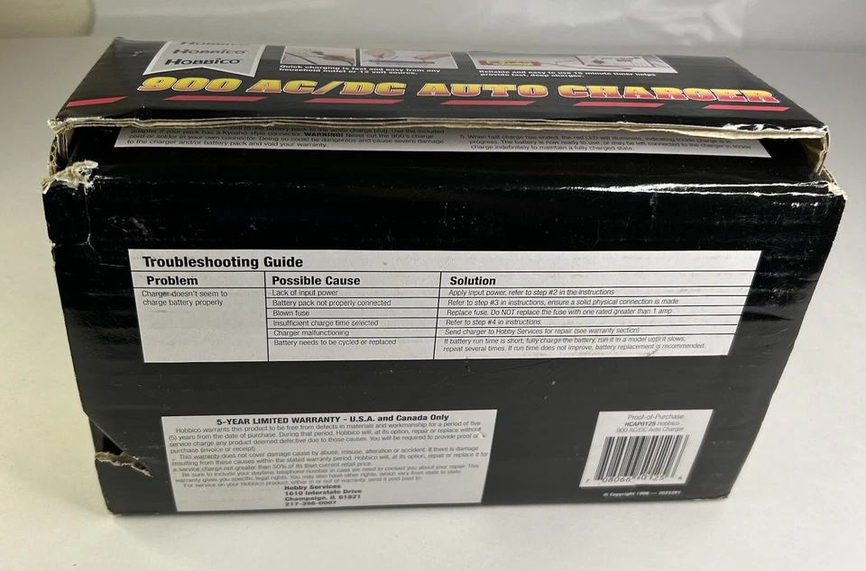 Vintage NIB Hobbico 900 Series AC/DC Auto Charger for R/C Ni-Cad Batteries - Image 3 of 4