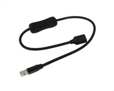 USB Type A Male to Female Extension Cable w/ Power Switch - 50cm