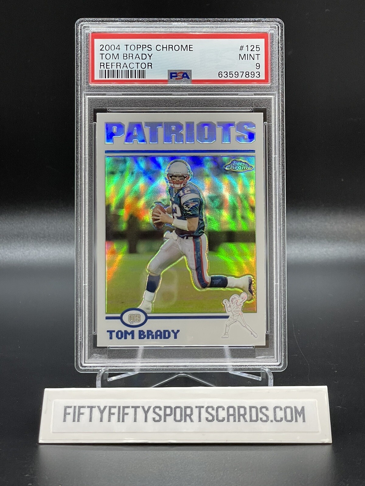 2004 Tom Brady Topps Chrome Refractor #125 PSA 9 Mint