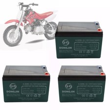 3 Pack 12V 12Ah 6-DZM-12 Battery Electric Ebike Lawn Mower Quad Go kart Pit Bike