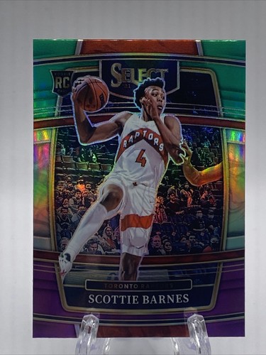 2021-22 Panini Select Scottie Barnes Green White Purple Prizm Rookie Card RC #74 - Picture 2 of 3