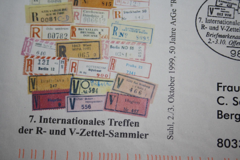 PlusBrief USo 1 mit WZ 1X, Zudruck 7- te Treffen R- und V- Zettel-Sammler (5041) - Bild 3 von 4