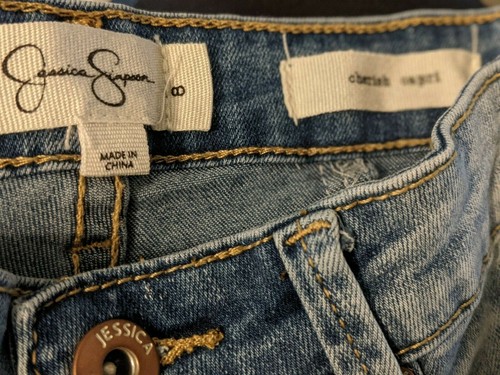 Jessica Simpson Jeans Girls Size 8 Cherish Capri w Step Hem Two-Tone BTS - Picture 5 of 8