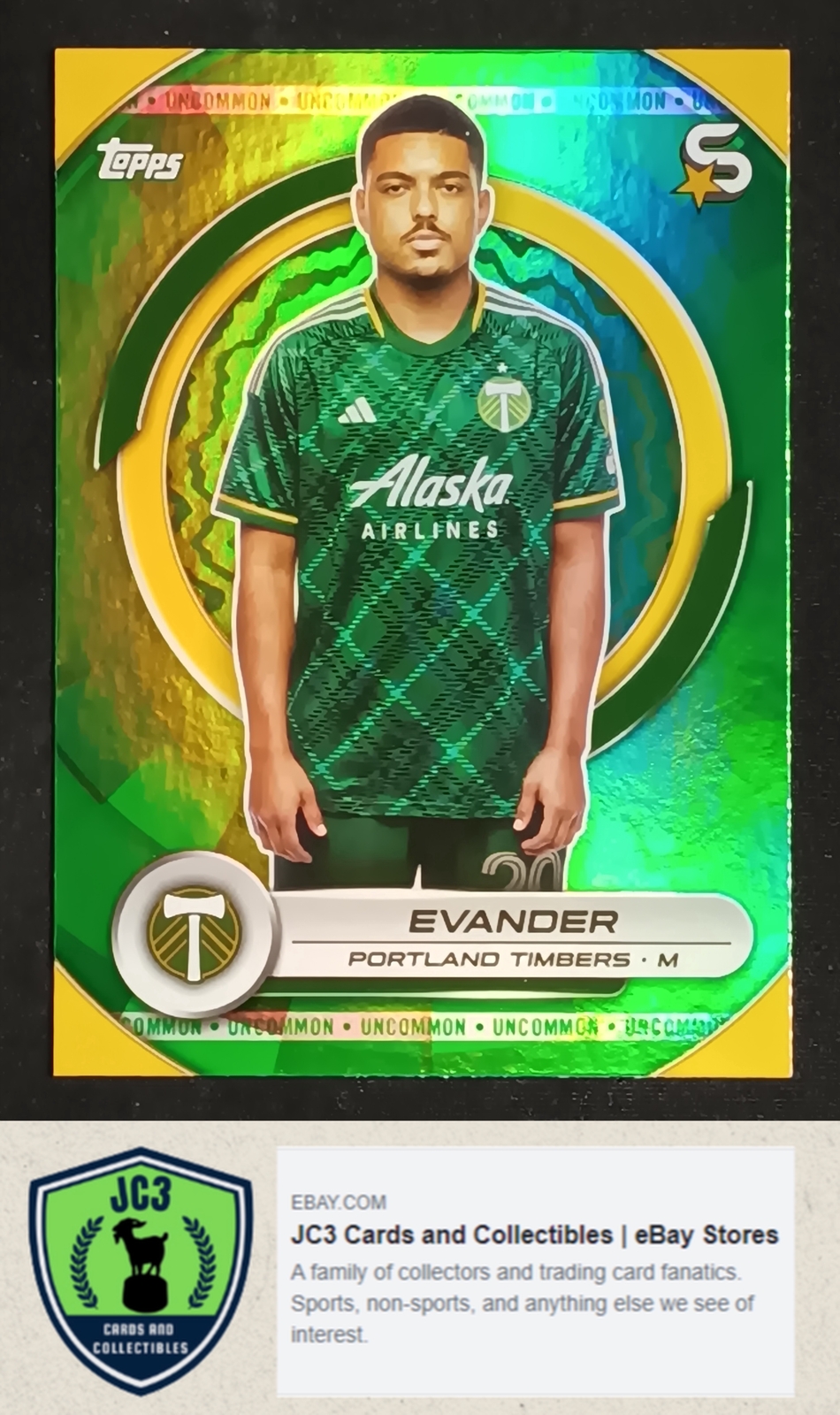 2024 Topps MLS Superstars Green Foil Uncommon #6 Evander - Portland Timbers