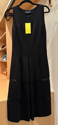 NEW Luisa Spagnoli Formal Black Midi Dress Size M - Purchased in Milan |  eBay