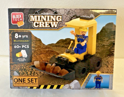 Block Tech Mining Crew Bulldozer With Figure 73 Pieces Building Set - NEW SEALED