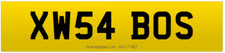 XW PRIVATE NUMBER PLATE XW54 BOS CHERISHED REGISTRATION BOSS DVLA REG PLATE