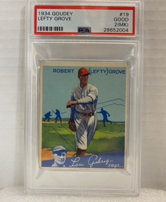 1934 GOUDEY #19 ROBERT (LEFTY) GROVE PSA 2(MK) GOOD | eBay