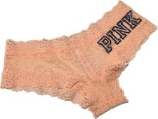 NEW Victoria s Secret PINK Extra Low Rise Cheekster Panties Peach Lace XS XSmall