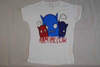 ALL TIME LOW MONSTERS HOPELESS RECORDS DAMEN SKINNY T-SHIRT NEU OFFIZIELL SELTEN