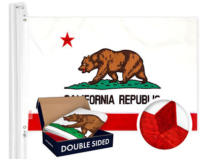 California CA State Flag 4x6FT Double Sided Embroidered 210D