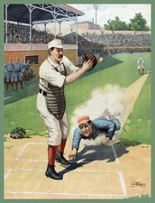 Quality POSTER.Baseball game Run base.Home wall Decor bar club art print.q689