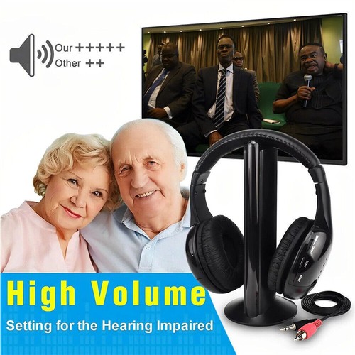 Wireless TV Headphones 5 In 1 Home Headset For TV Watching TV Ear Microphone - Picture 3 of 17