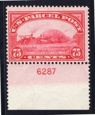 1913 US SC Q11 75c Carmine Rose, Parcel Post, Harvesting - Plate Single MNH F/VF