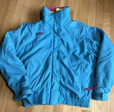 Vintage COLUMBIA Ski Coat Jacket BUGABOO 3-in-1 - Teal Pink Yellow - MEDIUM