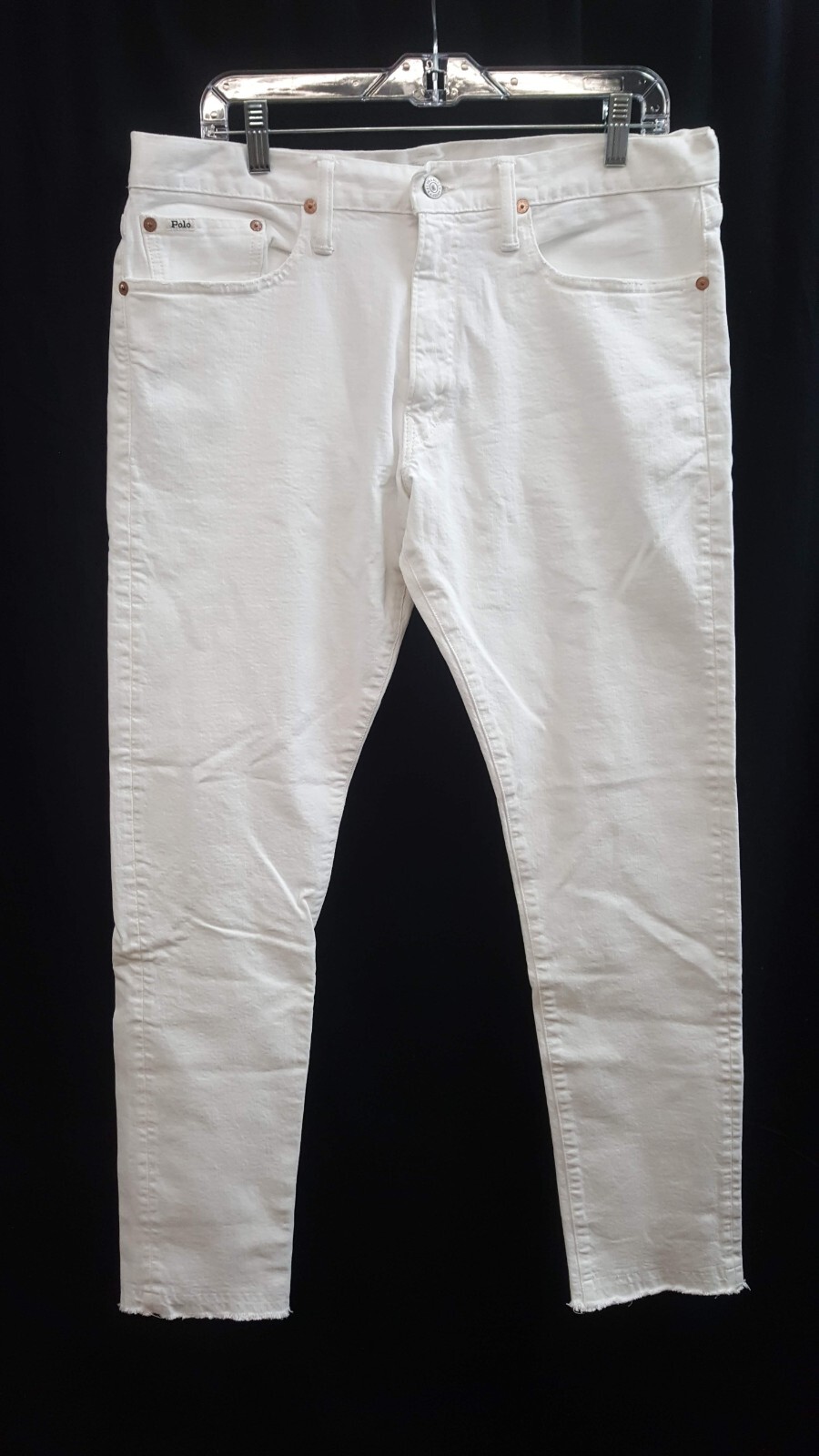 Поло Ralph Lauren мужское Eldridge Skinny, белое, 32 X 32